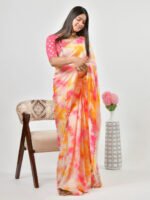 Multi Color Shibori Silk Saree