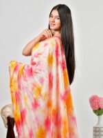 Multi Color Shibori Silk Saree - Image 4