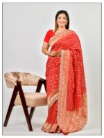 Embroidery Red Designer Saree