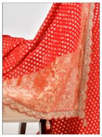 Embroidery Red Designer Saree - Image 6