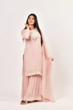 Blush Pink Embroidered Sharara Set with Dupatta