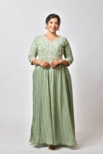 Sage Green Embroidered Anarkali Kurta