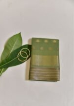 Elegant olive green saree - Image 4
