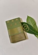 Elegant olive green saree - Image 3