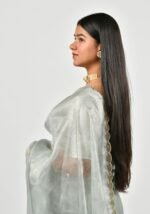 Pastel grey saree - Image 3