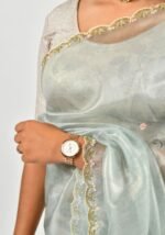 Pastel grey saree - Image 5
