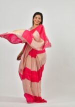 Vibrant pink silk saree - Image 3