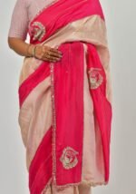 Vibrant pink silk saree - Image 2