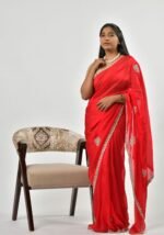 Elegant red Saree - Image 3
