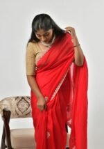 Elegant red Saree - Image 5
