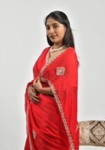 Elegant red Saree - Image 4