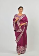 Magenta silk saree