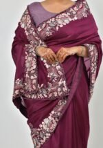 Magenta silk saree - Image 3
