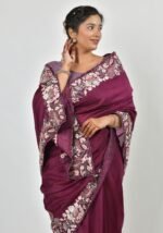 Magenta silk saree - Image 5