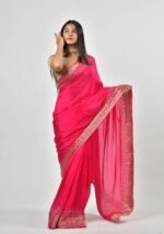 Rich magenta silk Saree - Image 2