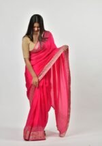 Rich magenta silk Saree - Image 3