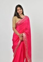 Rich magenta silk Saree - Image 4