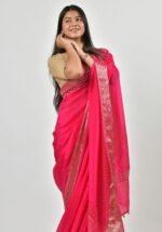 Rich magenta silk Saree