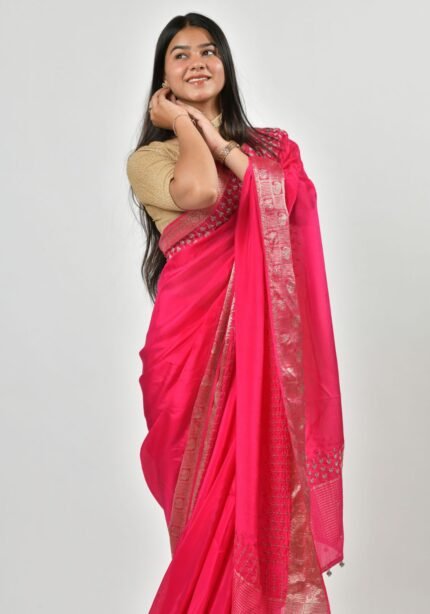 Rich magenta silk Saree