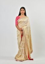 Luxurious cream silk Saree