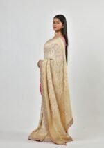 Luxurious cream silk Saree - Image 4