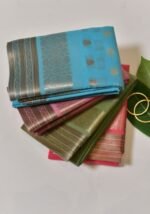 Vibrant turquoise saree - Image 2