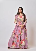 Lavender floral print maxi dress - Image 5