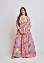 Lavender floral print maxi dress