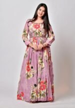 Lavender floral print maxi dress - Image 3