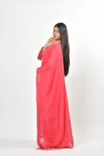 Red printed silk blend kurta set - Image 5