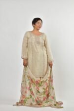 Floral Embroidered Sequinned Straight Kurta with Sharara & Dupatta - Image 2