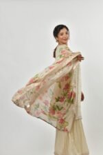 Floral Embroidered Sequinned Straight Kurta with Sharara & Dupatta - Image 4